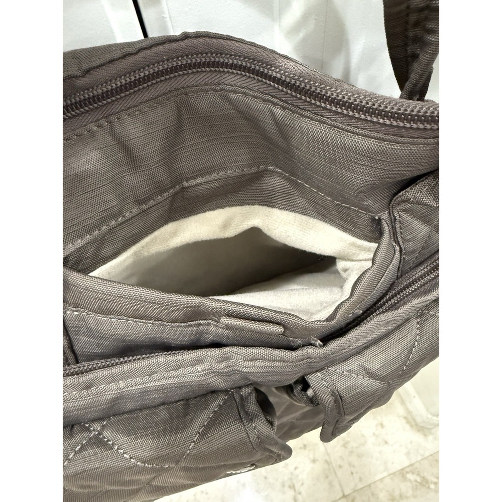 Lug Charleston Destination Gray Grey Quilted Nylon Travel Tote Crossbody Bag - Picture 8 of 16